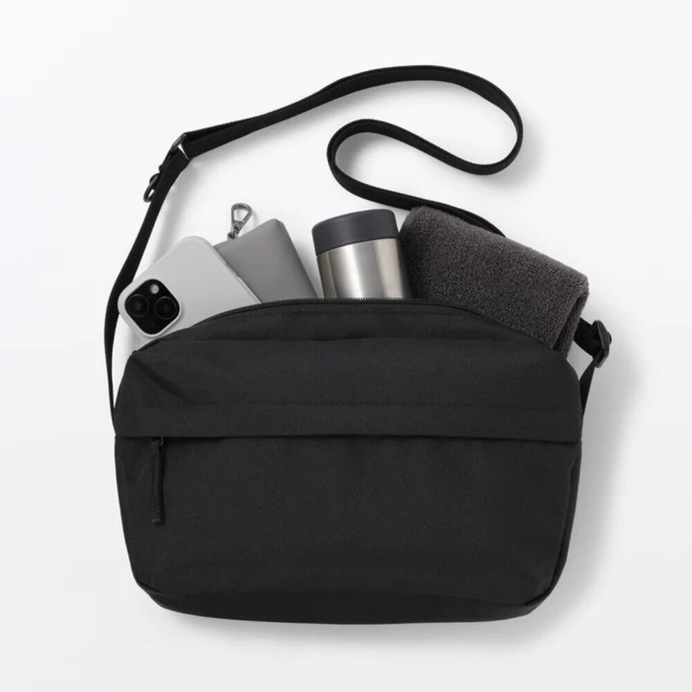 Muji Water Repellent Shoulder Bag 4L Black